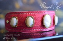 Load image into Gallery viewer, Royal Dog Collar & Leash in Pink Leather & Nacar