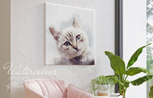 Charger l'image dans la galerie, Portrait de chat personnalisé à partir d'une photo - Aquarelle