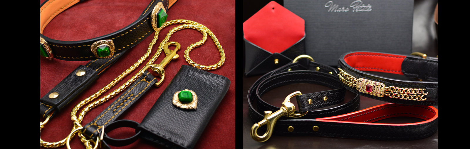 dog collars and matching leashes