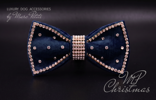 MP Christmas Blue Bow Tie