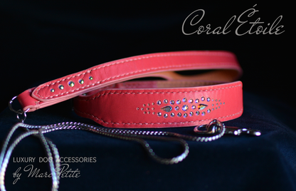 Coral Étoile Dog Collar & Leash