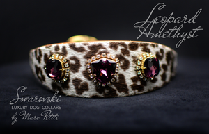 Leopard Dog Collar with Swarovski crystals