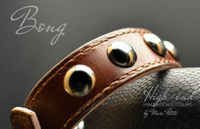 Load image into Gallery viewer, Brown leather collar