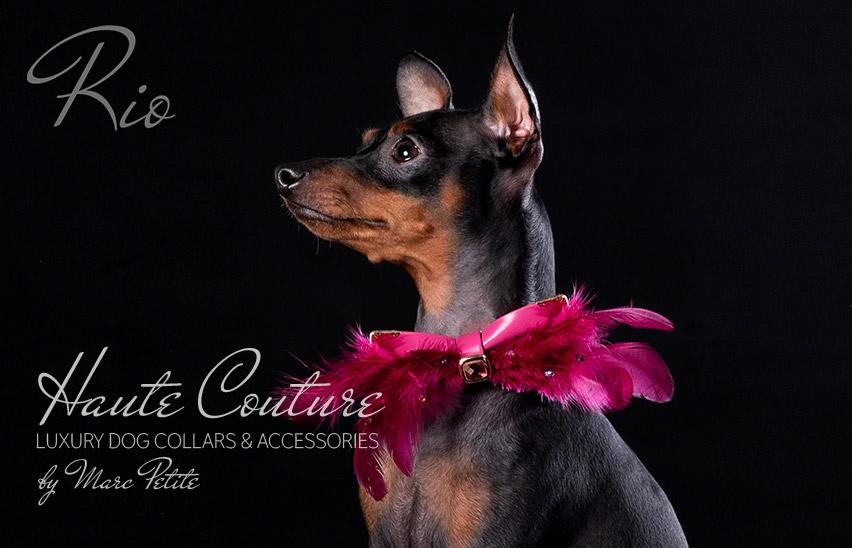 Fuchsia Leather Dog Bow Tie