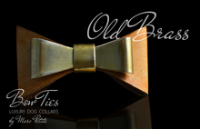 Load image into Gallery viewer, Old Brass Leather Dog Bow Tie