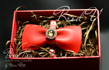 Charger l&#39;image dans la galerie, Red Leather Bow Tie