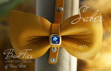 Charger l&#39;image dans la galerie, Yellow leather bow tie