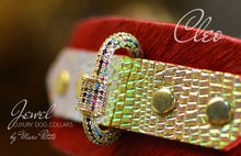 Charger l&#39;image dans la galerie, Jewelled Luxury Dog Collar in Red &amp; Gold