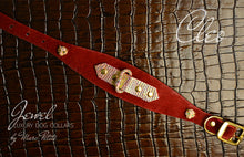 Charger l&#39;image dans la galerie, Unique Dog Collar in Red &amp; Gold