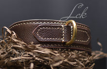 Load image into Gallery viewer, Brown leather dog collar