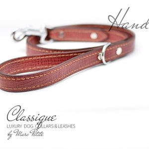 High Quality Red Carmine Leather Dog Leash