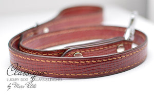 Red Carmine Leather Dog Leash