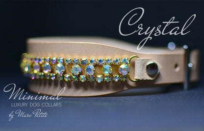 Crystal leather dog collar