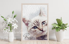 Load image into Gallery viewer, Custom Cat Portrait from Photo - Watercolour