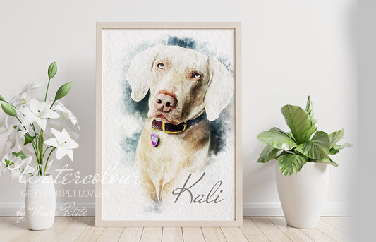 Custom Dog Portrait from Photo - Watercolour