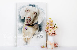 Custom Dog Portrait from Photo - Watercolour
