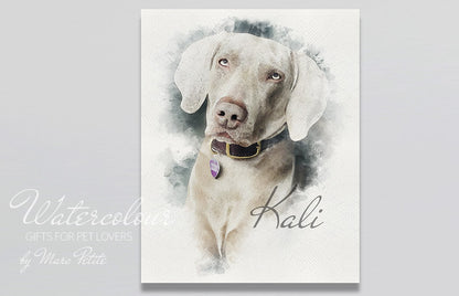 Custom Dog Portrait from Photo - Watercolour
