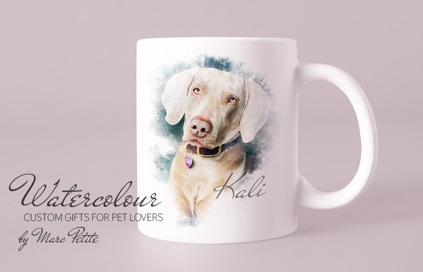 Custom Personalized Dog Cup from Photo - Watercolour