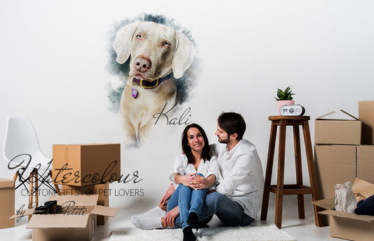 Custom Dog Wallpapers for walls - Watercolour