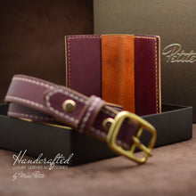 Load image into Gallery viewer, Full Grain Leather Gift Pack: belt and cardholder