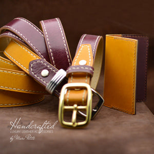 Leather belts and matching holders
