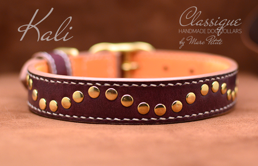 Leather Dog Collar Handmade tan color , luxury dog collar