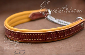 Red Leather Greyhound Sighthound Collar