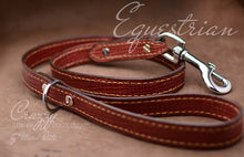 Load image into Gallery viewer, Luxury red leather leash with croco print