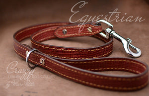 Luxury red leather leash with croco print