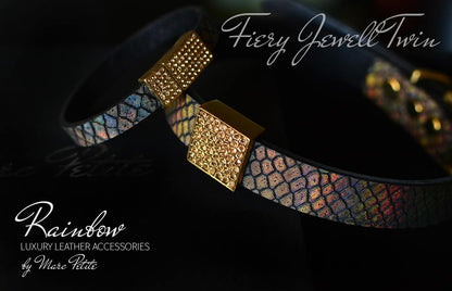 Luxury Holographic matching bracelet with dog collar