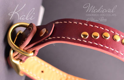 Burgundy dog collar