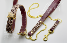 Charger l&#39;image dans la galerie, Luxury Dog Collar and Leash Leopard