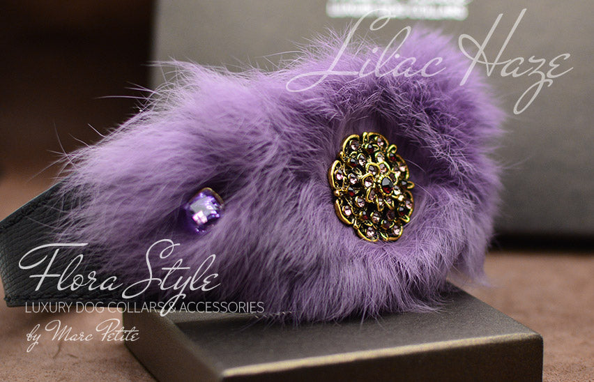 Flora Style Lilac Haze Fur Dog Collar