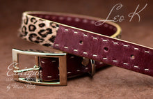 Charger l&#39;image dans la galerie, Exotic Leopard Fur leather Dog Collar