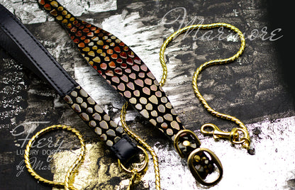 Luxury collar and matching dog leash