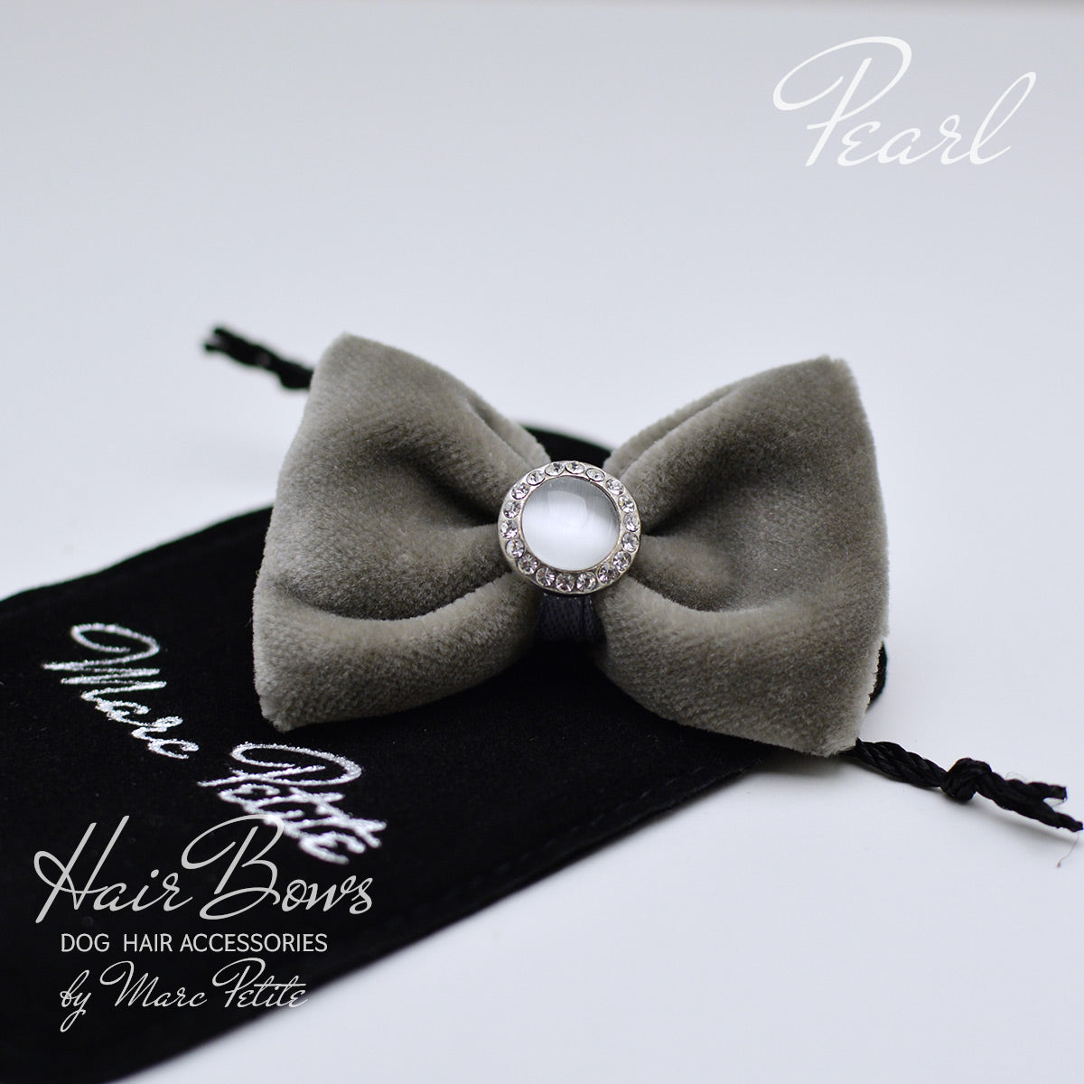 Velvet and pearl hair bow