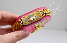 Load image into Gallery viewer, Luxury Dog Collar in rose and crystals