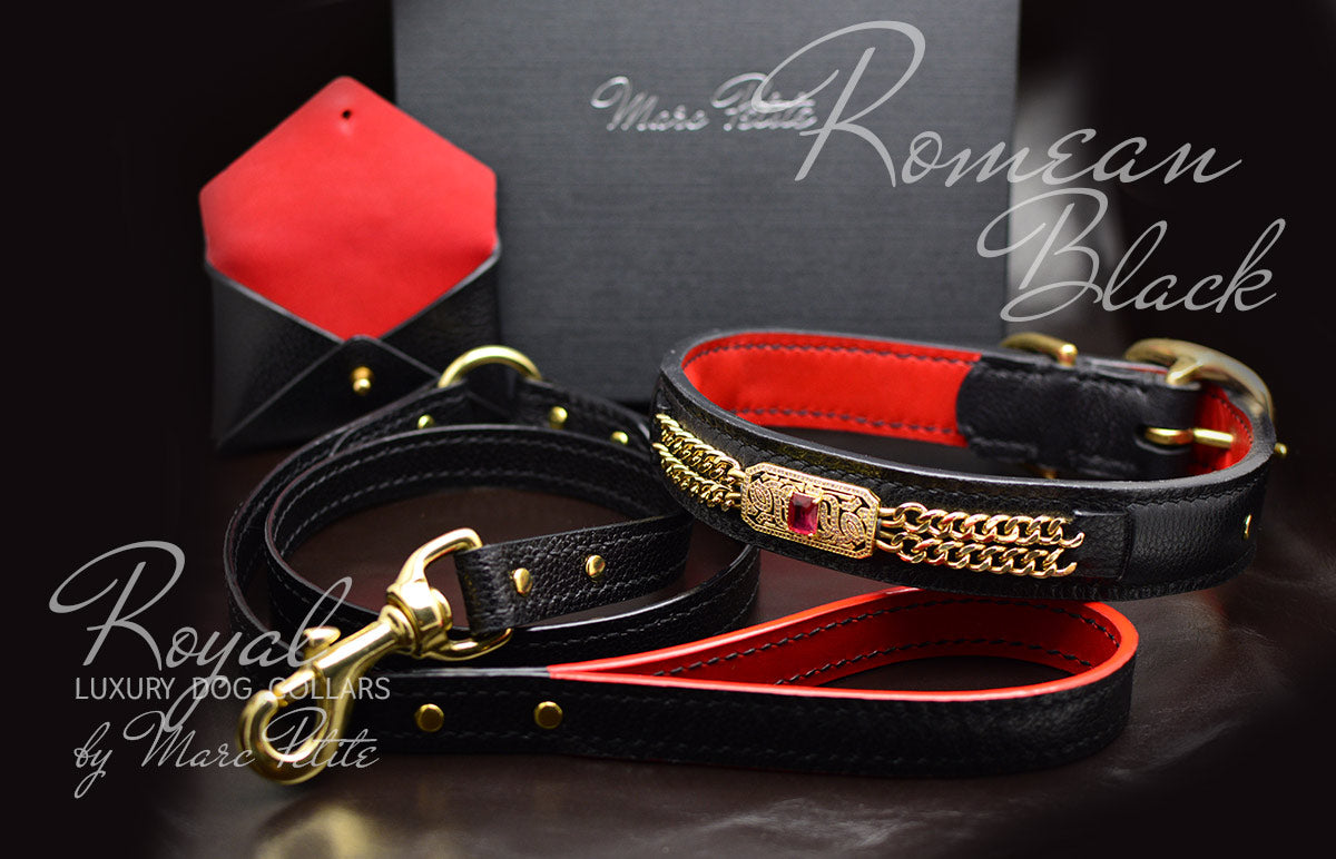 Romean Black Collar & Leash