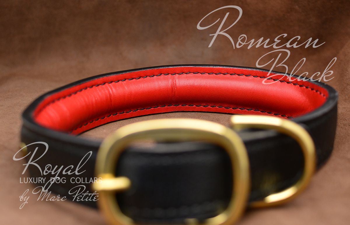 Black - Luxury Designer Monogram Empreinte Leather Dog Collar