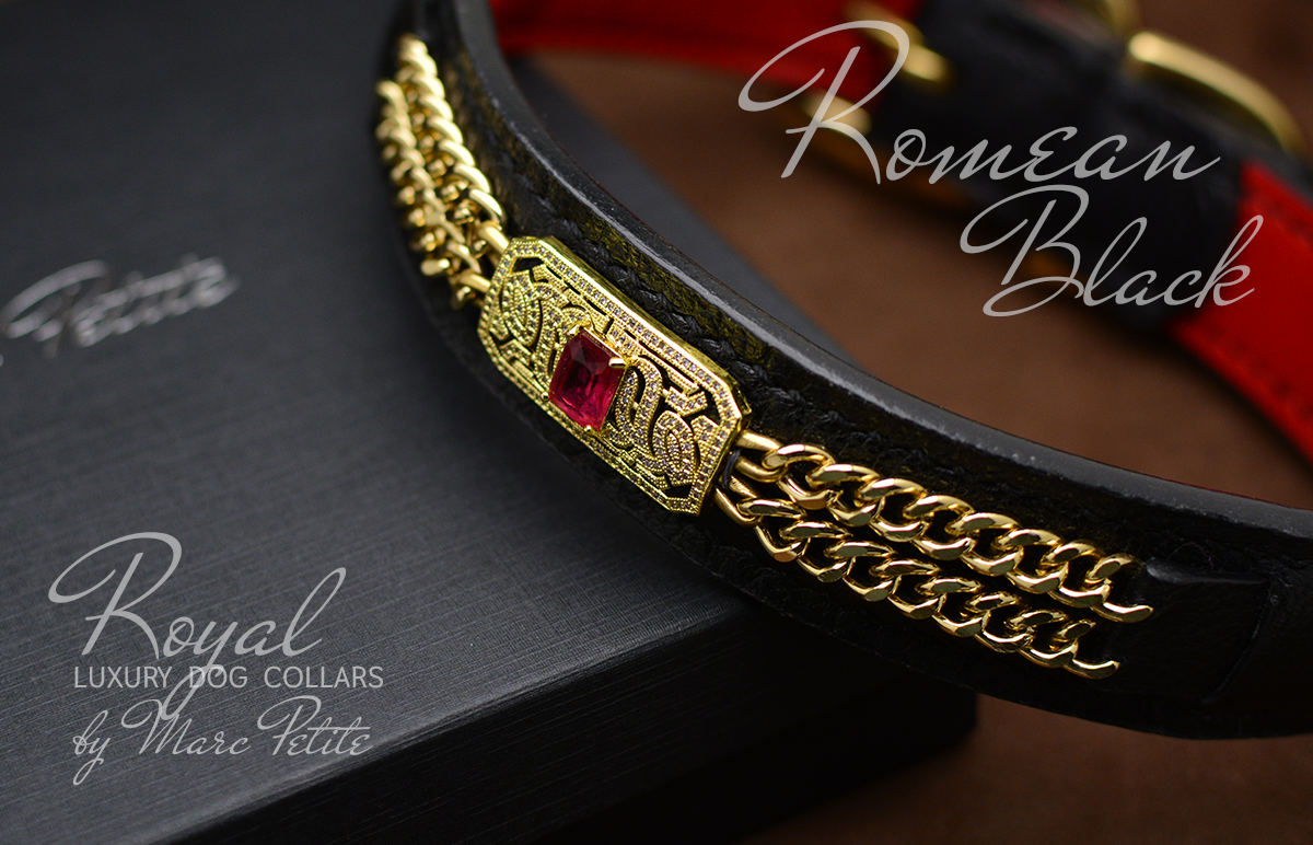 Elegant Black Belt with Vibrant Gem Accents . I believe this to be a dog collar Diamond Royal Black - luxury, royal style, dog collar - by  main image 2