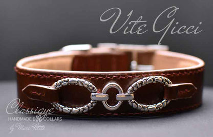 Handmade &  Hand sewn High-end vegetal leather dog collar