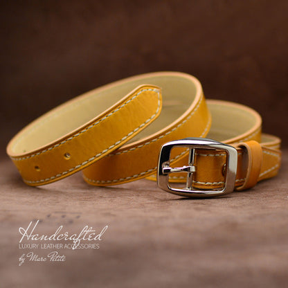 Handcrafted Yellow Mustard Leather Belt