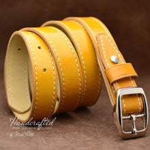 Load image into Gallery viewer, Handmade Yellow Leather Belt