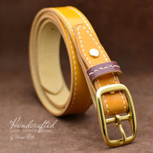 Charger l&#39;image dans la galerie, Yellow Mustard Leather Belt
