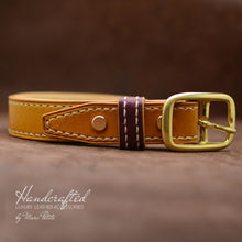 Charger l&#39;image dans la galerie, Handmade Yellow Mustard Leather Belt