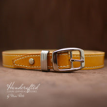 Charger l&#39;image dans la galerie, Handmade Yellow Full Grain Leather Belt
