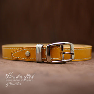 Handmade Yellow Full Grain Leather Belt