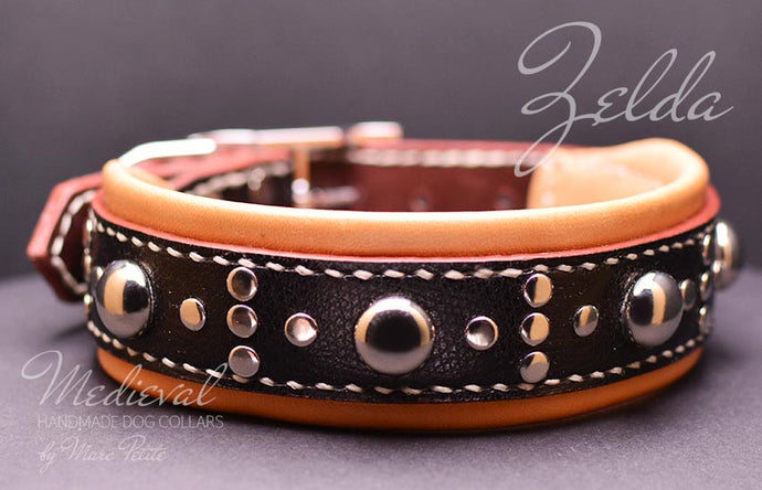 Red - Luxury Designer Monogram Empreinte Leather Dog Collar